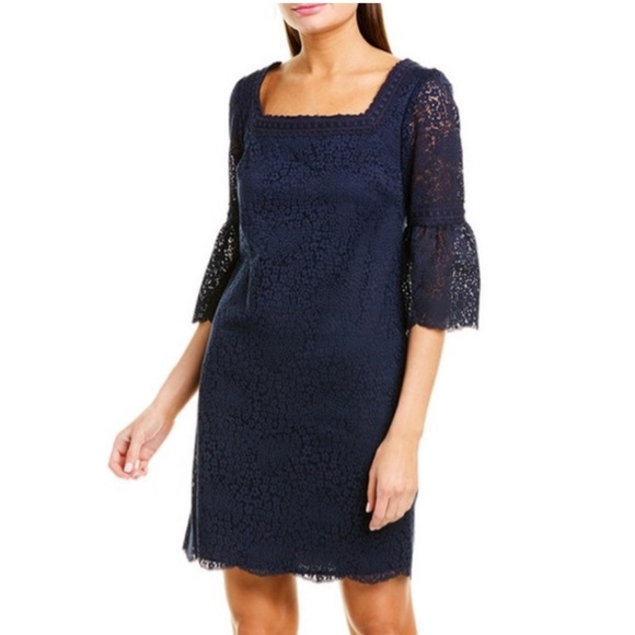 Trina Turk Brilliant Lace Bell Sleeve Dress - Picture 1 of 7